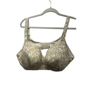 Cacique lightly lined full coverage Underwire Bra 44C Beige Floral